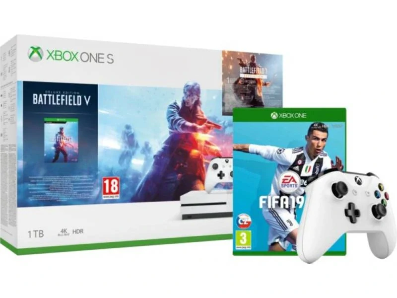 Xbox One S 1TB + Battlefield V + Battlefield 1 Revolution + Fifa
