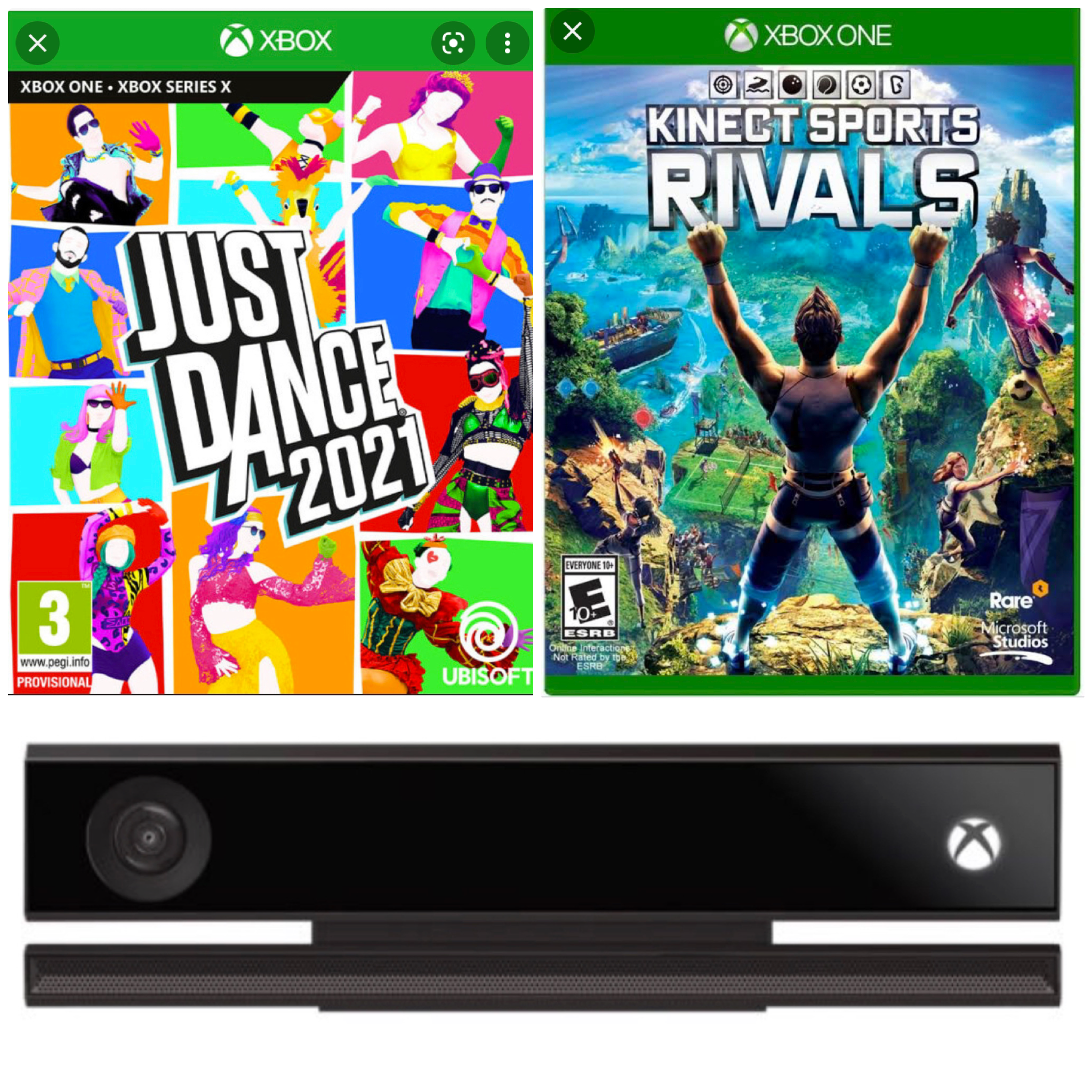Kinect senzor Xbox One S/X včetně adaptéru + 2 TOP HRY