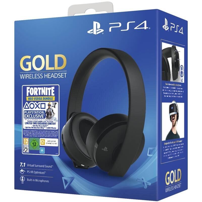 Sony PS4 - Gold Wireless Headset, černá