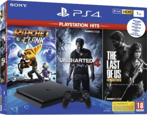 PlayStation 4 Slim 1TB + 3 hry (The Last Of Us, Uncharted 4, Ratchet and Clank)